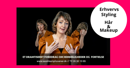 Hår og makeup til styling. Sonja Tinggård-Jensen tryller med pensler og hårlak. 